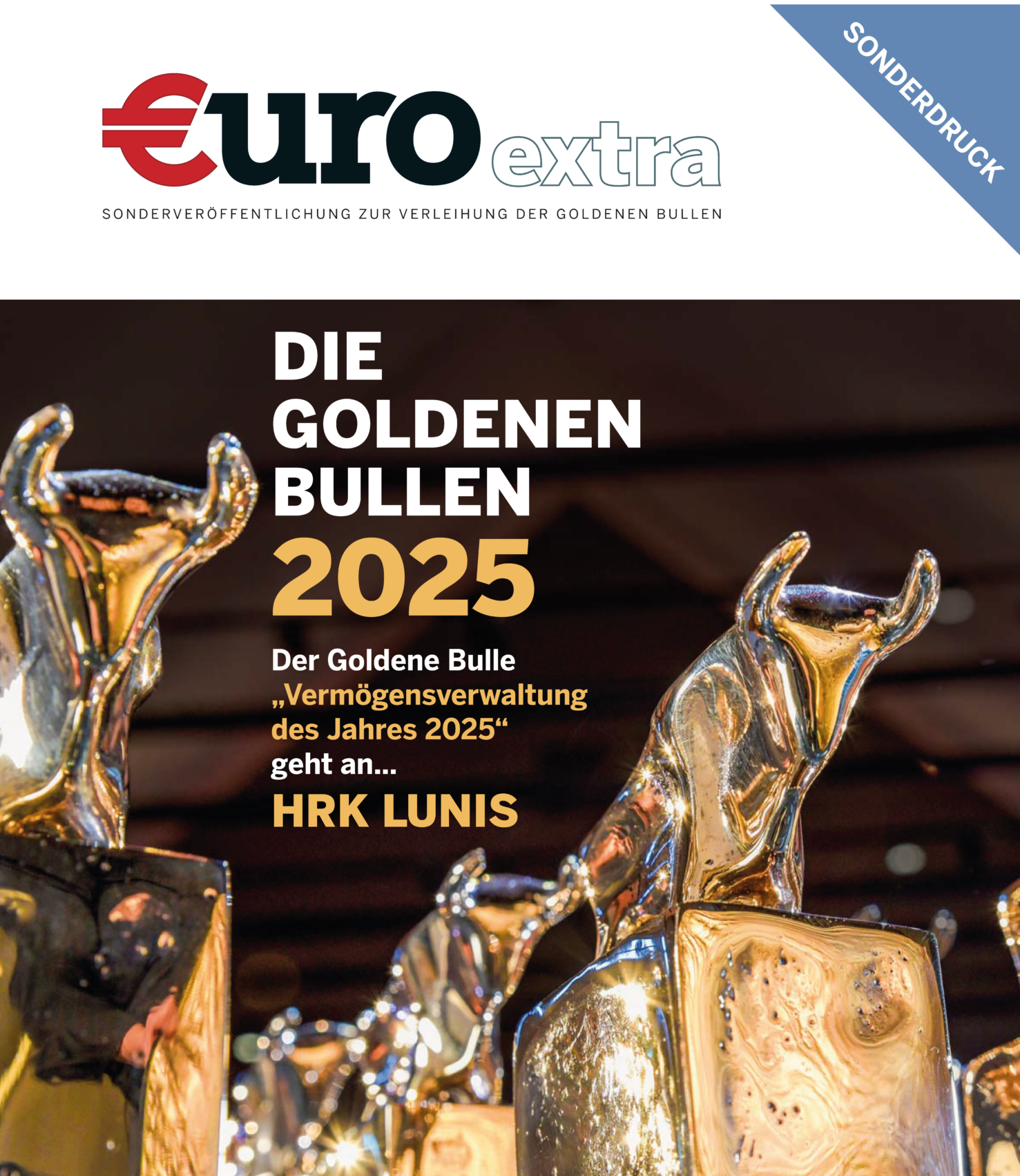 Titelblatt der Sonderdruckausgabe des "Euro Magazins - die goldenen Bullen"