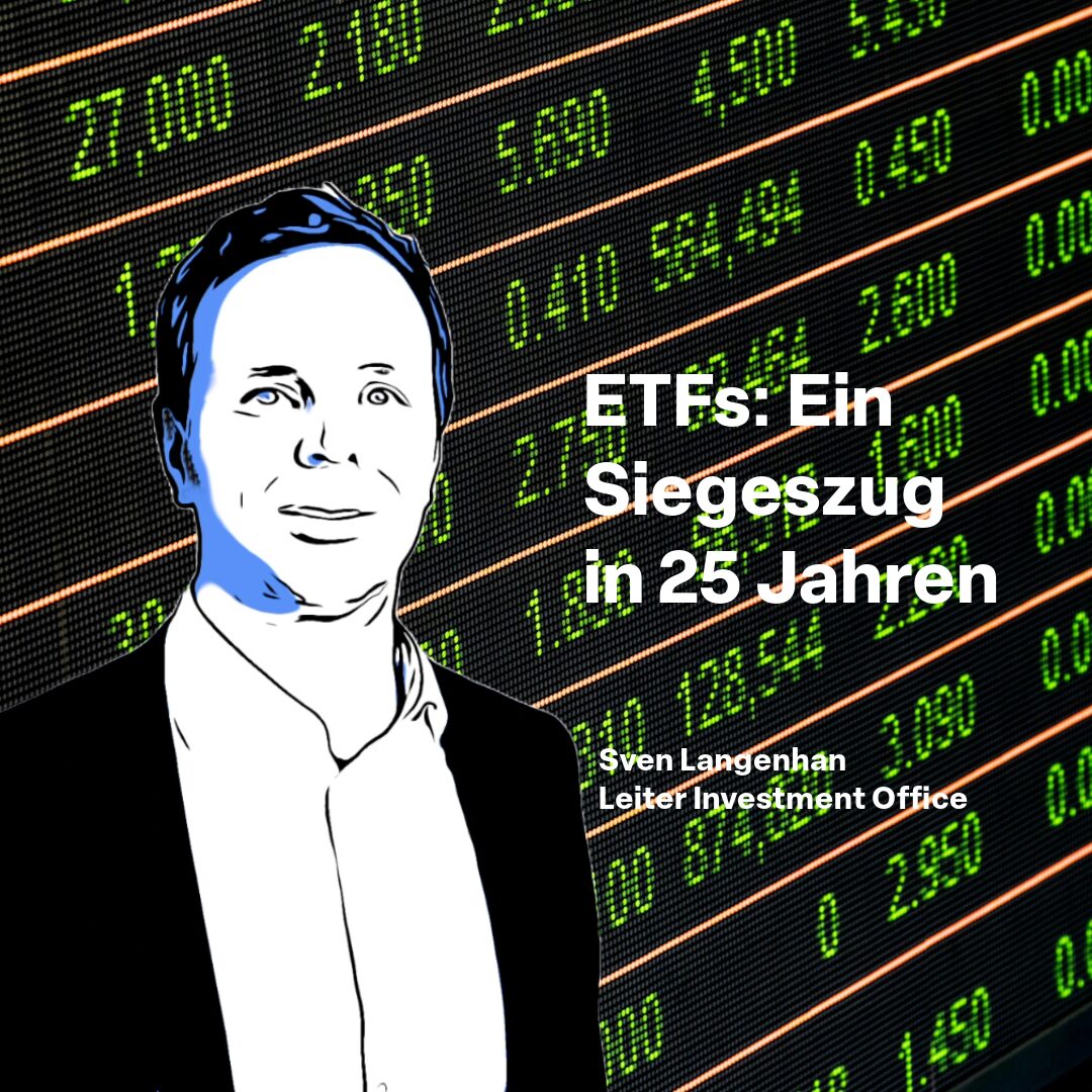 Titelbild Sven Langenhan und Titel "ETFs: Ein Siegeszug in 25 Jahren"