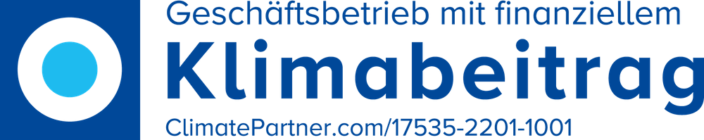 Climate Partner Siegel - Geschäftsbetrieb mit finanziellem Klimabeitrag